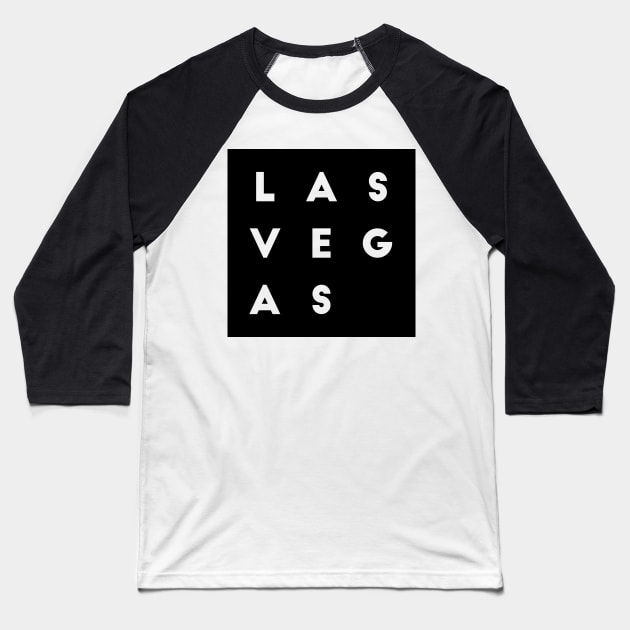 Las Vegas| Black square letters Baseball T-Shirt by Classical